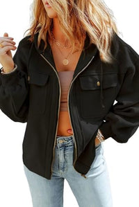 Thumbnail for JOCAFIYE Camisa de pana para mujer casual manga larga con botones chaqueta otoño blusas de gran tamaño Tops 2024