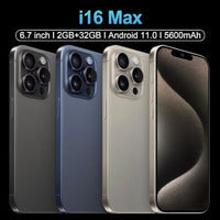 Thumbnail for I16 Max Desbloqueado Cell Phone, 2GB+32GB Expandable 256GB, 6.7Inch HD Touch Screen, Tempered Glass Finish, 5600mAh Android 11 Smartphone, Dual SIM, Face Unlock,Gold