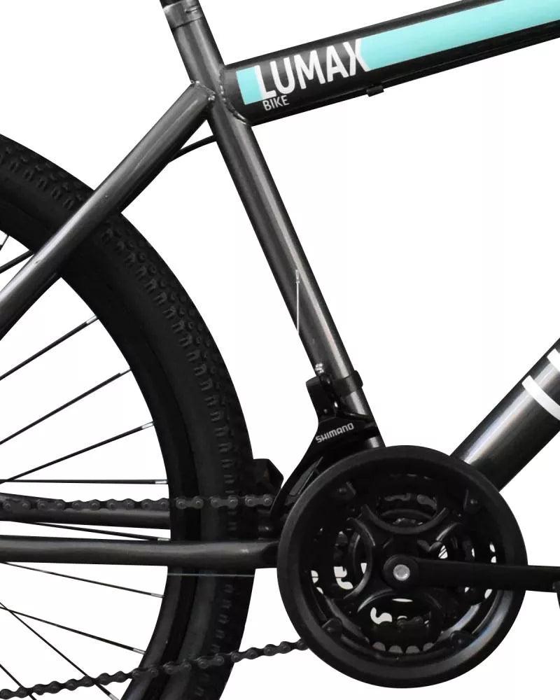 Bicicleta Lumax Rodado 26 Montaña 21 Cambios Shimano Oferta Color Gris/Celeste/Blanco - #𝑼𝑺𝒉𝒐𝒑