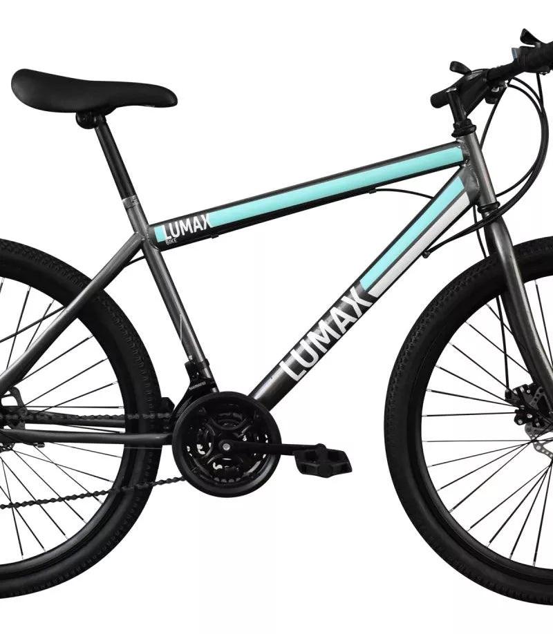 Bicicleta Lumax Rodado 26 Montaña 21 Cambios Shimano Oferta Color Gris/Celeste/Blanco - #𝑼𝑺𝒉𝒐𝒑