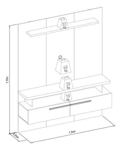 Rack Panel Soporte Televisor Led Hasta 60" - Tienda Universo