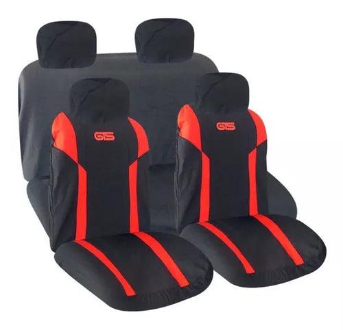 Cubre Asiento Universal 10 Piezas Tela Espuma Negro-rojo - Tienda Universo