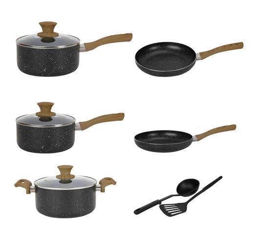Batería de Cocina en Aluminio Antiadherente Cocción Uniforme 10 Piezas - #𝑼𝑺𝒉𝒐𝒑