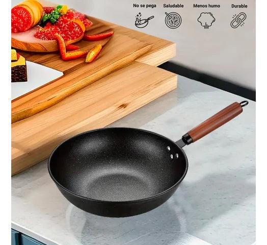 Batería de Cocina en Aluminio 3 Piezas: Olla con Tapa, Wok y Sartén, Antiadherentes, Cocción Uniforme - #𝑼𝑺𝒉𝒐𝒑