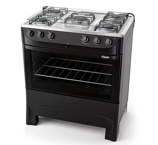 Cocina TEM Mastercook Super Gas 5 hornallas - Negro - Tienda Universo