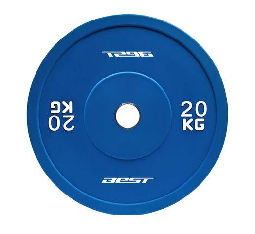 Disco Olímpico BEST Elite Macizo Recubierto con Goma Antideslizante - 20Kg - #𝑼𝑺𝒉𝒐𝒑
