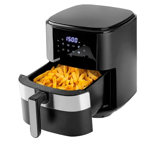 Freidora Sin Aceite GADNIC Digital 1000W 6.5 LITROS Control Táctil + Pinza + Set de Cocina 6 Piezas Fibra de Trigo