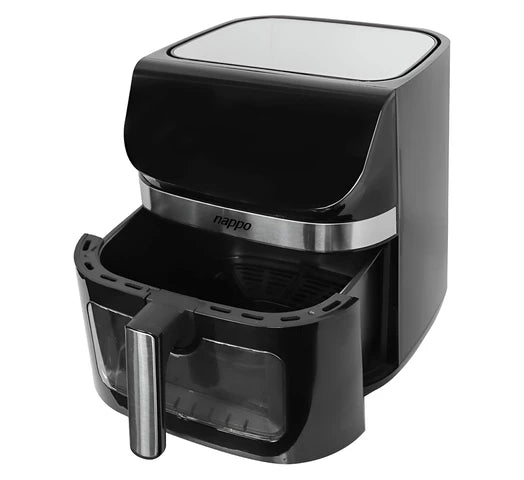 Freidora Sin Aceite NAPPO Digital Power Pro 1800W 9L Tecnología Fry Force 360° Panel LED Táctil Visor Transparente y Luz Pinza DE REGALO