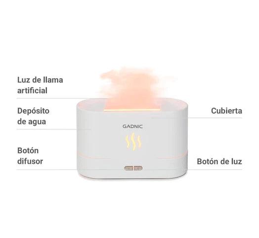 Humidificador Difusor de Aroma GADNIC con Luz y Efecto Llama, Tecnología Ultrasónica - #𝑼𝑺𝒉𝒐𝒑