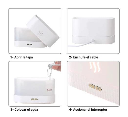 Humidificador Difusor de Aroma GADNIC con Luz y Efecto Llama, Tecnología Ultrasónica - #𝑼𝑺𝒉𝒐𝒑