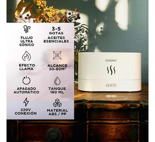 Humidificador Difusor de Aroma GADNIC con Luz y Efecto Llama, Tecnología Ultrasónica - #𝑼𝑺𝒉𝒐𝒑