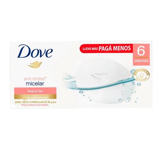 Pack X6 Jabón DOVE Micelar Anti Stress de 90g c/u - Tienda Universo