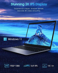 Thumbnail for Laptop CHUWI HeroBook Pro de 14,1 pulgadas, SSD de 256 GB, 8 GB de RAM, portátil con Windows 11, SSD Expand de 1 TB, Intel Celeron N4020 (hasta 2,8 GHz), pantalla IPS FHD de 2K, ultradelgada, mini-HDMI, WiFi 5G, USB 3.0, cámara web, tarjeta TF (nueva) - #𝑼𝑺𝒉𝒐𝒑